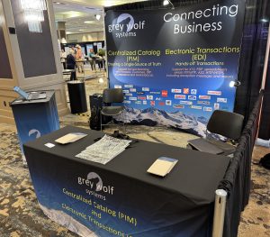 Grey Wolf booth at P21WWUG Connect 2025, an Epicor Conference, showcasing EDI and PIM solutions