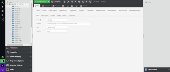 Video walkthrough of the Keystone PIM interface for managing and organizing product information.